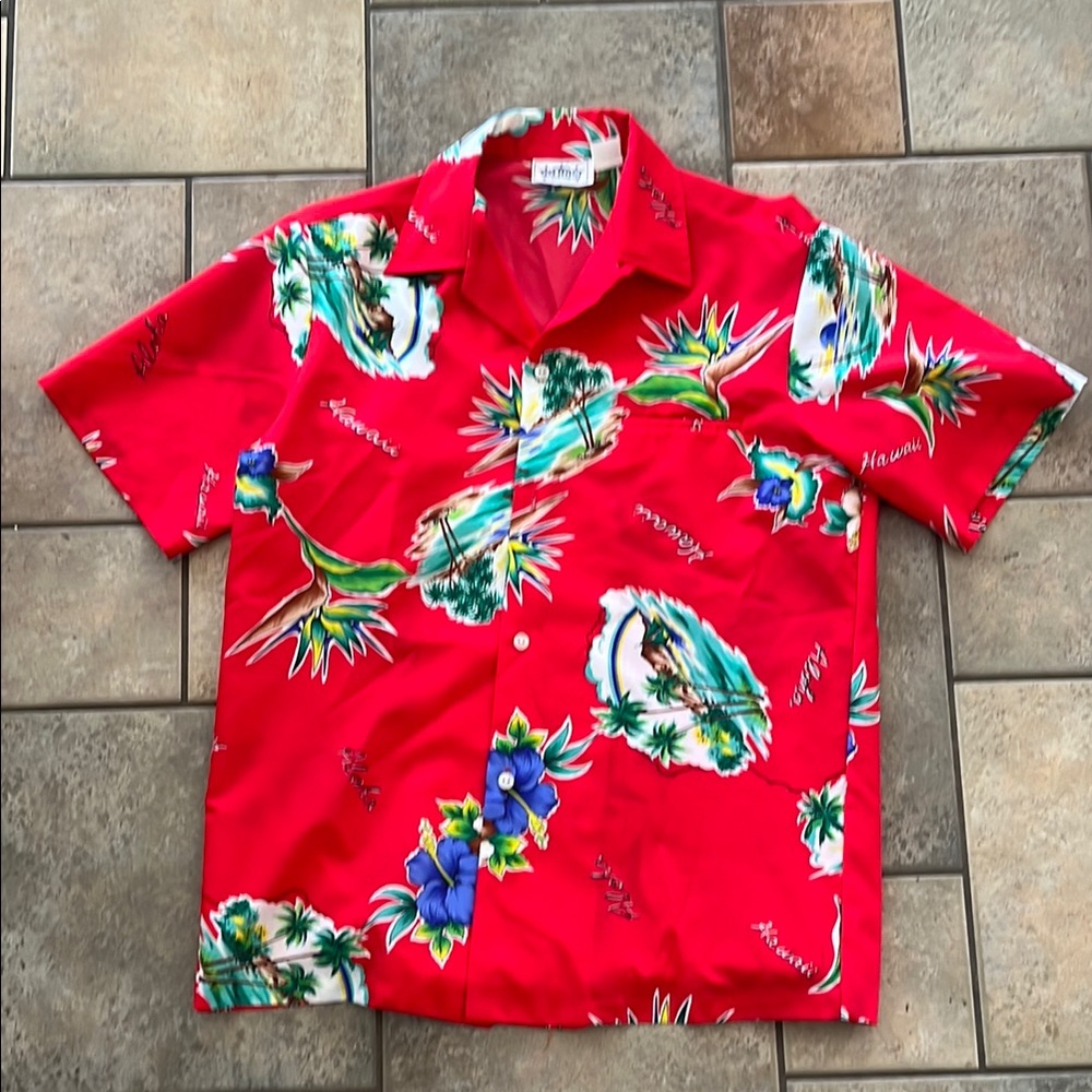 Red Hawaiian Shirt by Hilo Hattie